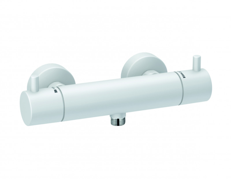 Kludi Bozz jednouchwytowa bateria prysznicowa termostatyczna ścienna biały matowy 352035338