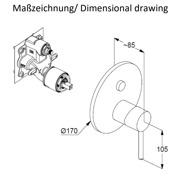 Kludi Bozz jednouchwytowa bateria wannowo-prysznicowa podtynkowa PUSH&SWITCH biały mat 386595376