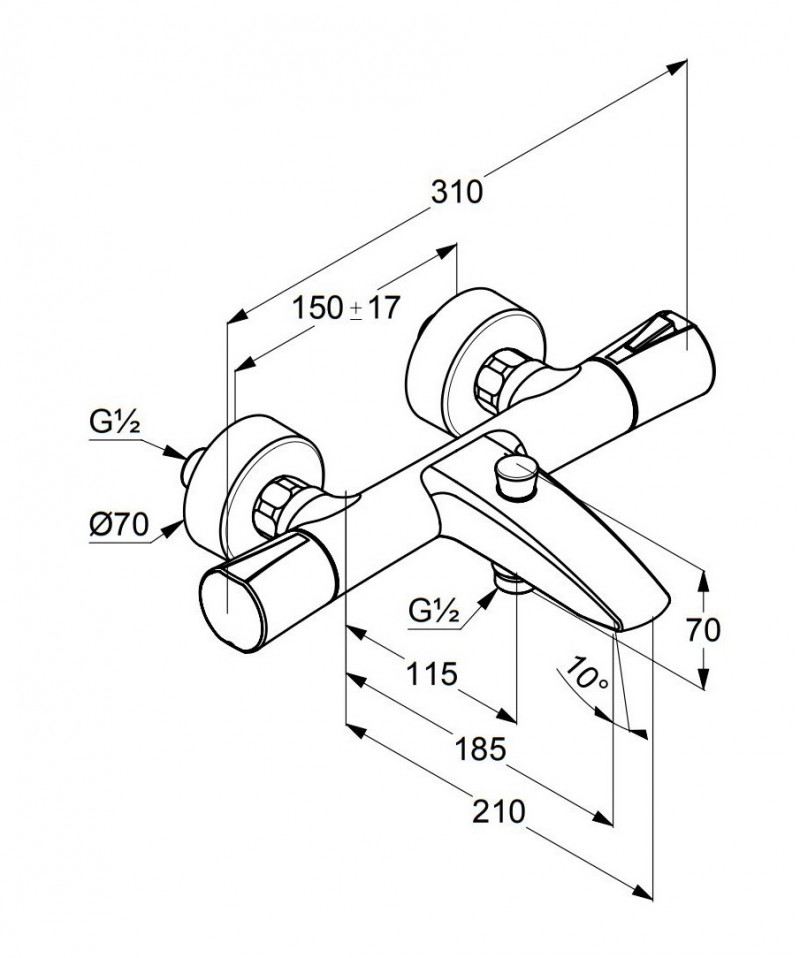 Kludi Zenta SL termostatyczna bateria wannowa ścienna czarny mat 351013938