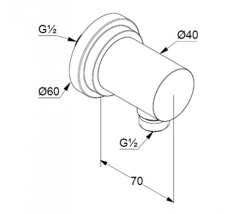 Kludi Nova Fonte Classic przyłącze kątowe węża chrom 205430525