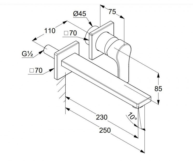 Kludi Zenta SL podtynkowa bateria umywalkowa 230 mm chrom 482450565
