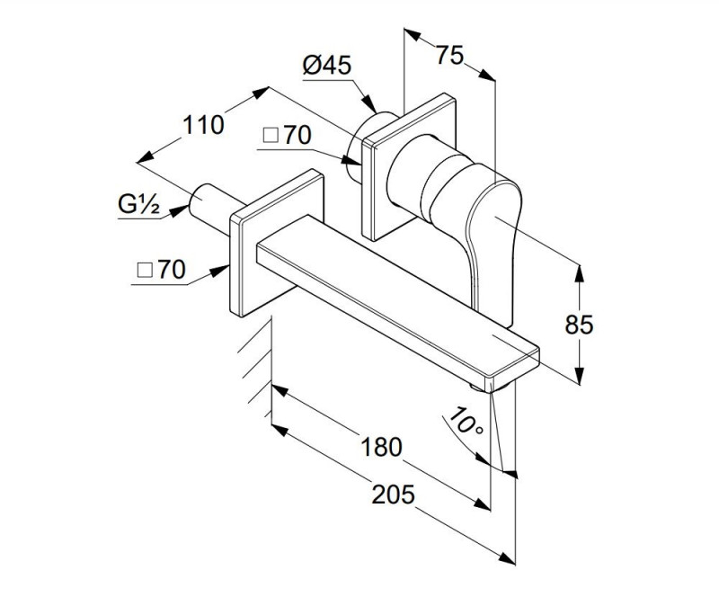 Kludi Zenta SL podtynkowa bateria umywalkowa 180 mm chrom 482440565