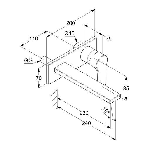 Kludi Zenta SL podtynkowa bateria umywalkowa 230 mm chrom 482480565