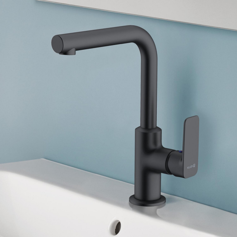 Kludi Pure&Style bateria umywalkowa 220 bez korka czarny mat 400243975