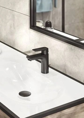 Kludi Pure&Style bateria umywalkowa 75 z korkiem automatycznym czarny mat 403823975