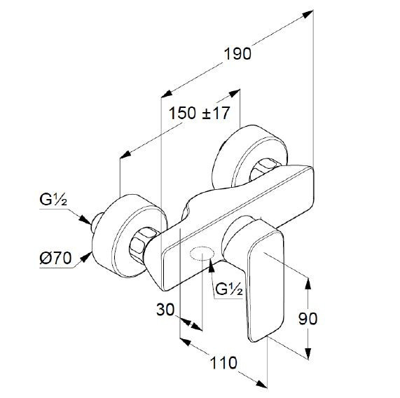 Kludi Pure&Style bateria prysznicowa ścienna czarny mat 408413975