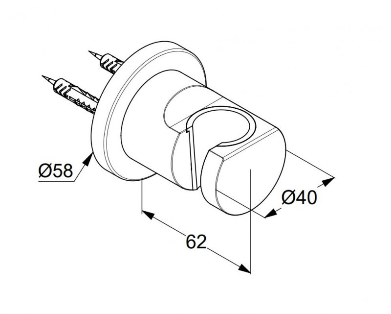 Kludi Nova Fonte Puristic uchwyt punktowy czarny mat 205523915