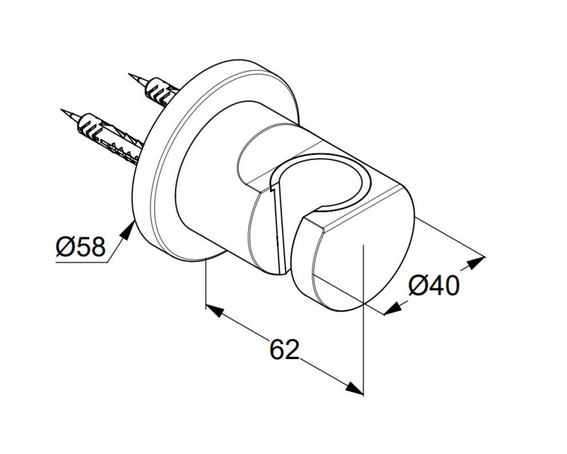 Kludi Nova Fonte Puristic uchwyt punktowy chrom 205520515