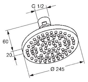 Kludi A-QA deszczownica głowica prysznicowa okrągła 245mm czarny mat 665113900