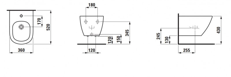 Laufen LUA bidet wiszący biały H8300810003021
