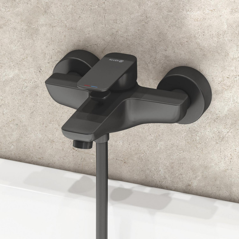 Kludi Pure&Style bateria wannowa ścienna czarny mat 406813975