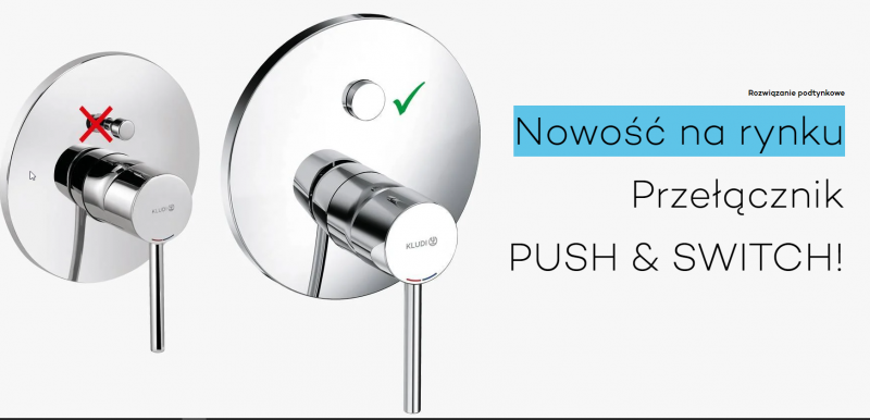 Kludi Pure&Style Push&Switch bateria wannowo-prysznicowa podtynkowa czarny mat 406593975