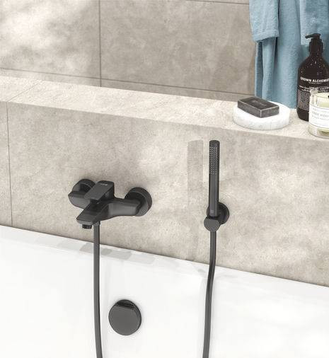 Kludi Pure&Style bateria wannowa ścienna czarny mat 406813975