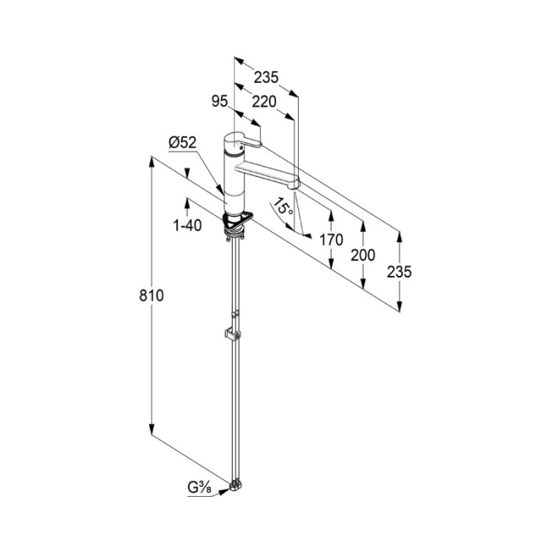 Kludi M2 bateria kuchenna zlewozmywakowa podokienna chrom 595780575