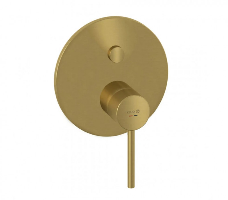 Kludi Bozz jednouchwytowa bateria wannowo-prysznicowa podtynkowa PUSH&SWITCH złoty szczotkowany 38659N076