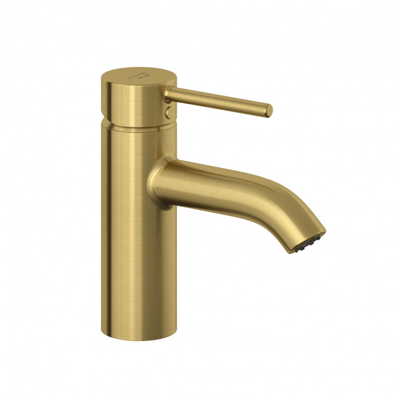 Kludi Bozz 75 jednouchwytowa bateria umywalkowa z klik-klakiem złoty szczotkowany 38266N076
