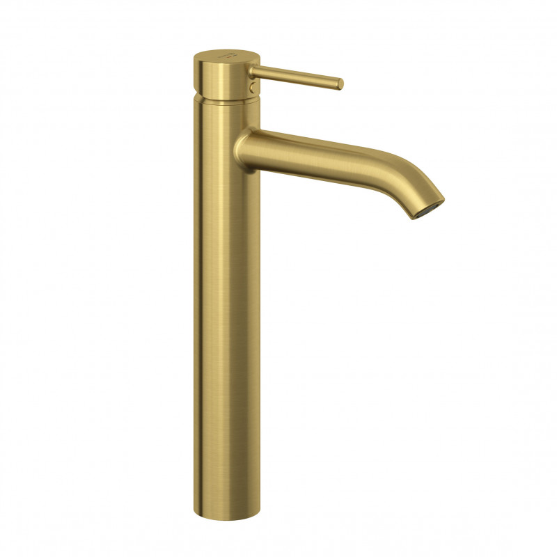 Kludi Bozz 240 jednouchwytowa bateria umywalkowa wysoka bez korka złoty szczotkowany 38286N076