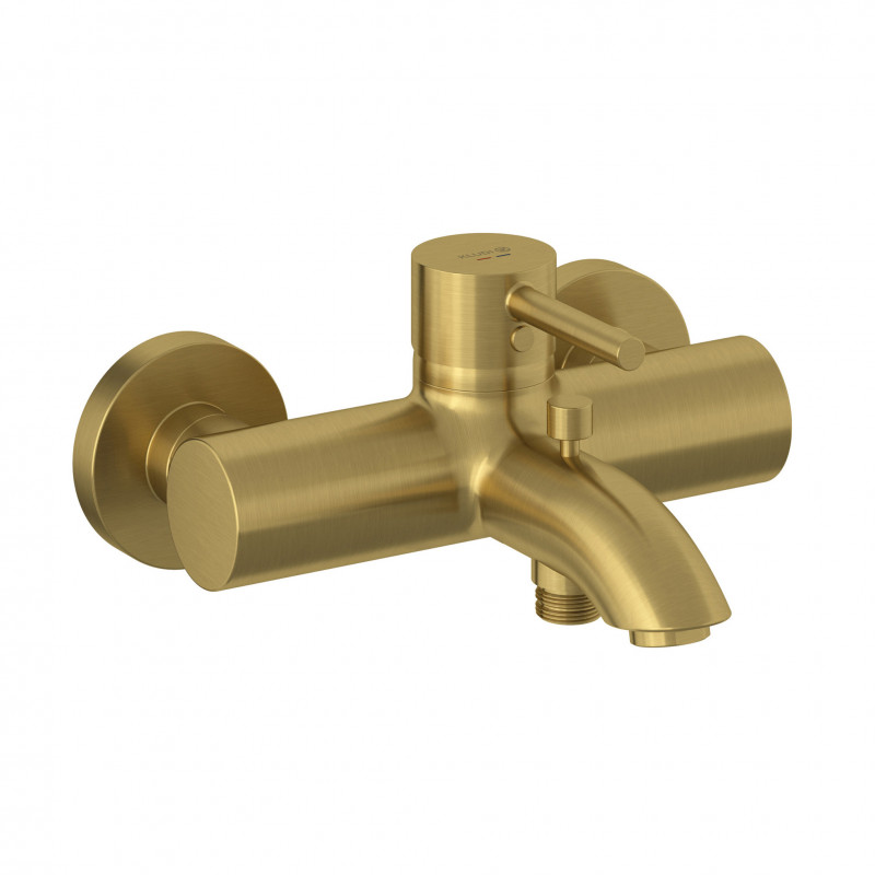 Kludi Bozz jednouchwytowa bateria wannowa ścienna złoty szczotkowany 38691N076