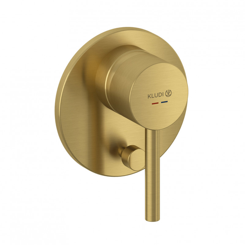 Kludi Bozz jednouchwytowa bateria wannowo-prysznicowa podtynkowa złoty szczotkowany 38716N076