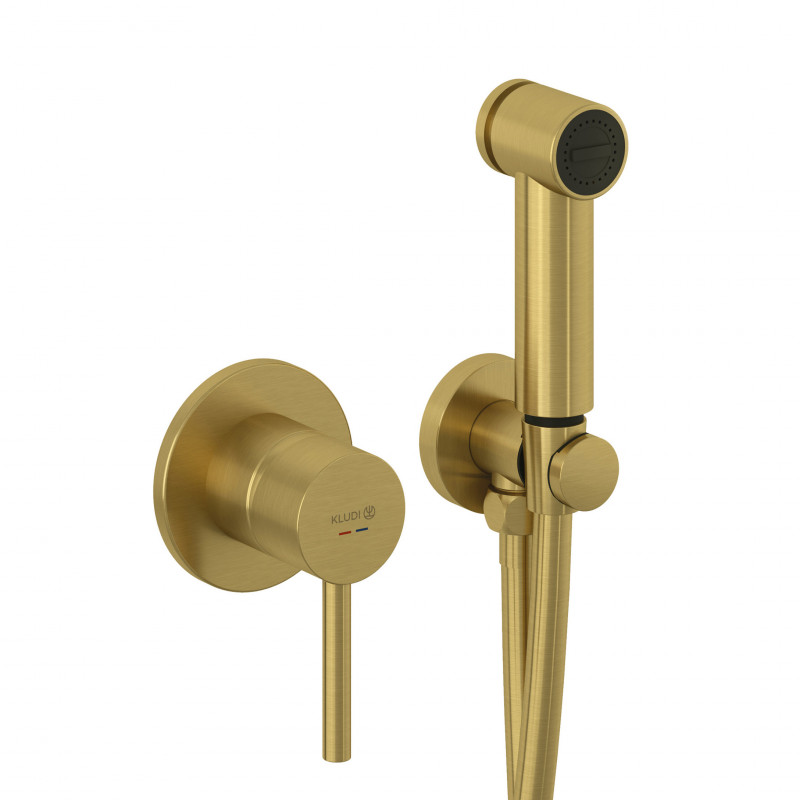 Kludi Bozz bidetka zestaw bidette bateria podtynkowa do bidetu złoty szczotkowany 38998N076