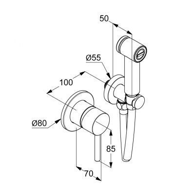 Kludi Bozz bidetka zestaw bidette bateria podtynkowa do bidetu złoty szczotkowany 38998N076