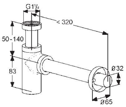 Kludi syfon umywalkowy butelkowy ozdobny złoty szczotkowany 10020N000