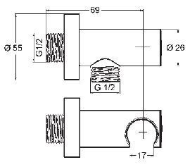 Kludi przyłącze kątowe węża z uchwytem złoty szczotkowany 60547N000