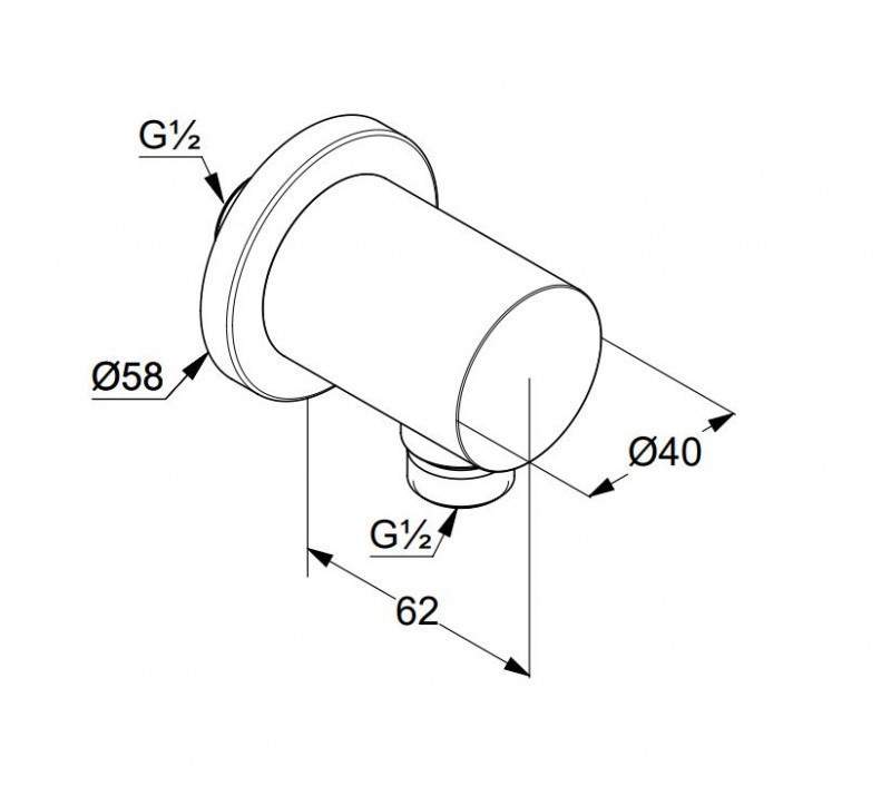 Kludi Nova Fonte Puristic przyłącze kątowe węża złoty szczotkowany 20543N015