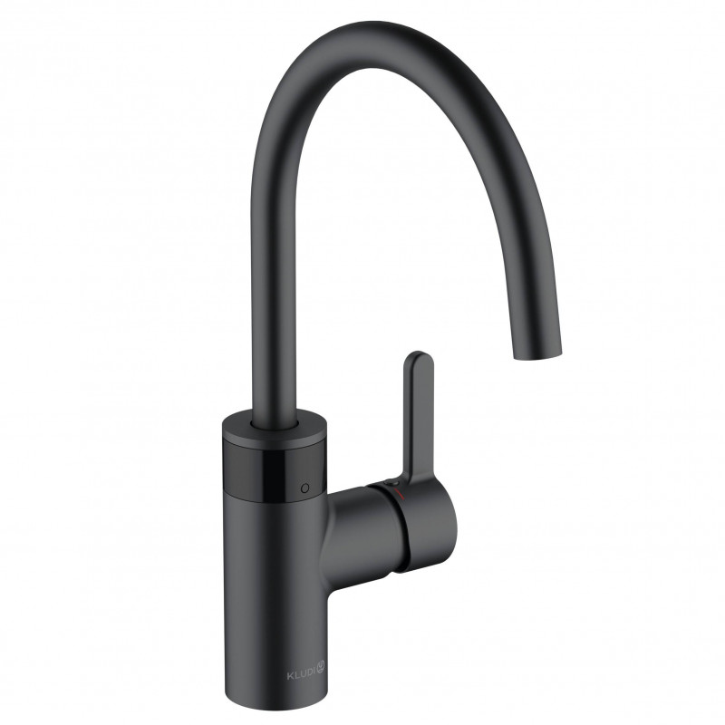 Kludi E-Go elektroniczna bateria kuchenna zasilanie sieciowe 230V czarny mat 422006675