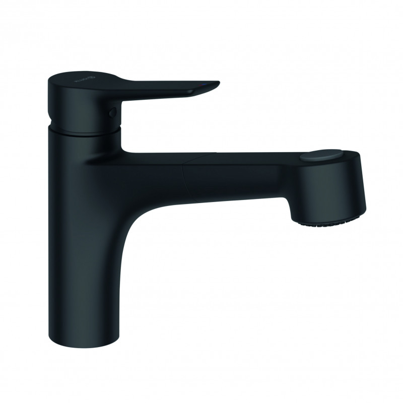 Kludi MIX bateria kuchenna zlewozmywakowa z wyciąganą wylewką czarny mat 329413975