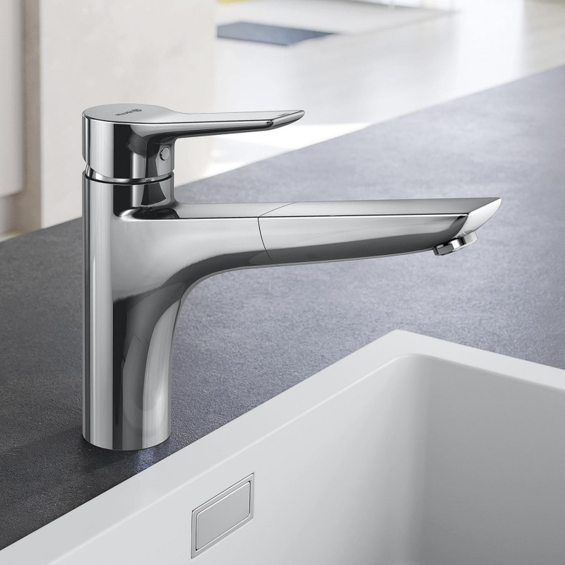 Kludi MIX bateria kuchenna zlewozmywakowa z wyciąganą wylewką chrom 329430575