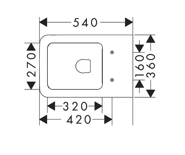 Hansgrohe EluPura Q muszla wisząca WC 540 bezkołnierzowa AquaFall Flush 60194450