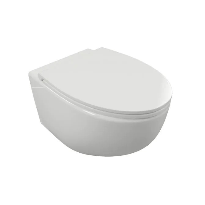 Esedra Bull No-Rim muszla wisząca bezkołnierzowa + deska slim wolnoopadająca biały połysk CESD.WCSBLV + CESD.CWBLRF