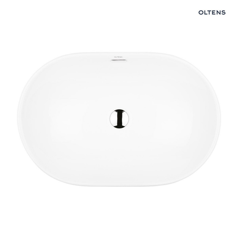 Oltens Tive umywalka wpuszczana w blat owalna 61x40 cm z powłoką SmartClean biała 40823000