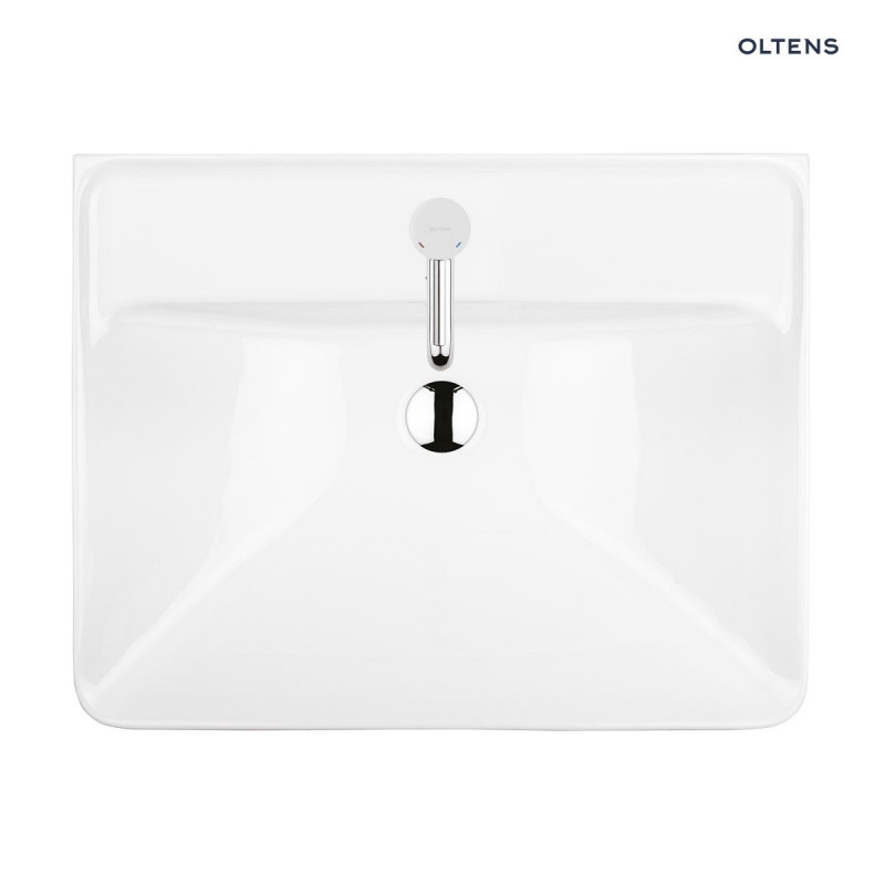 Oltens Kolma umywalka wpuszczana w blat 61x47,5 cm z powłoką SmartClean biała 41708000