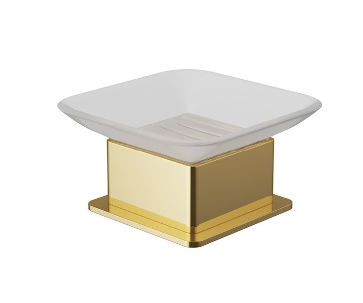 Excellent Riko mydelniczka szklana stojąca złoty połysk DOEX.1613GL