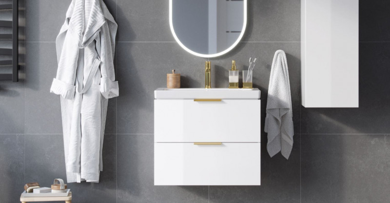 Excellent Riko dozownik szklany do mydła stojący złoty połysk DOEX.1616GL