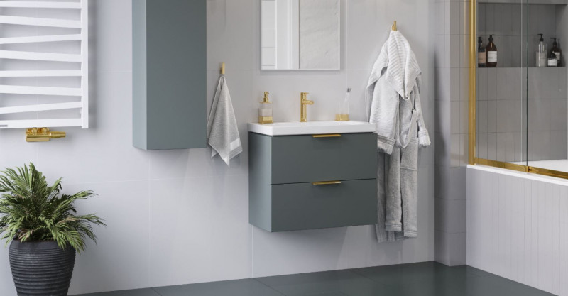 Excellent Riko dozownik szklany do mydła stojący złoty połysk DOEX.1616GL