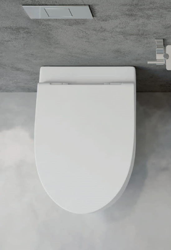 Esedra Bull No-Rim muszla wisząca bezkołnierzowa + deska slim wolnoopadająca biały połysk CESD.WCSBLV + CESD.CWBLRF