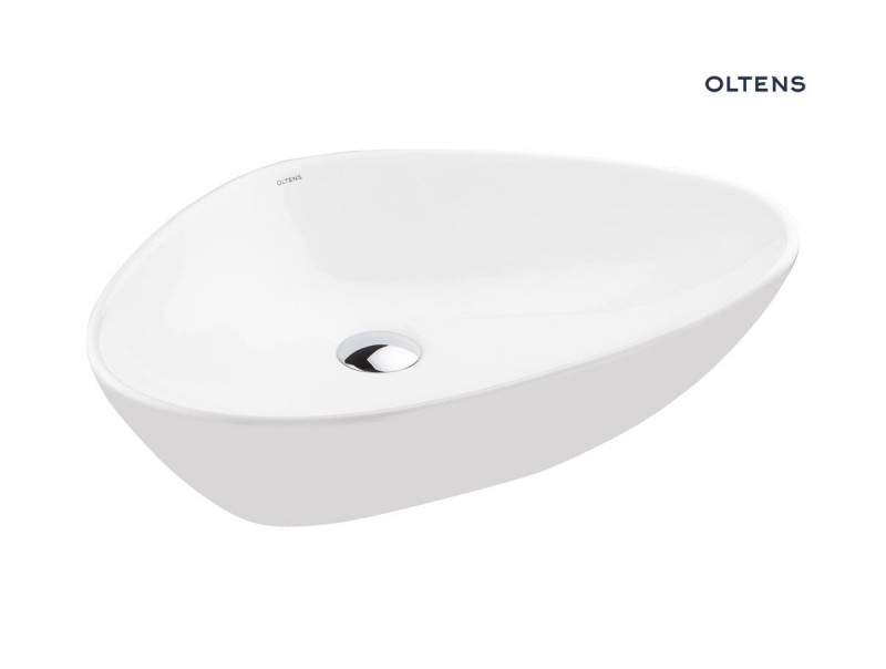 Oltens Vala umywalka nablatowa owalna 59x39 cm z powłoką SmartClean biała 40825000