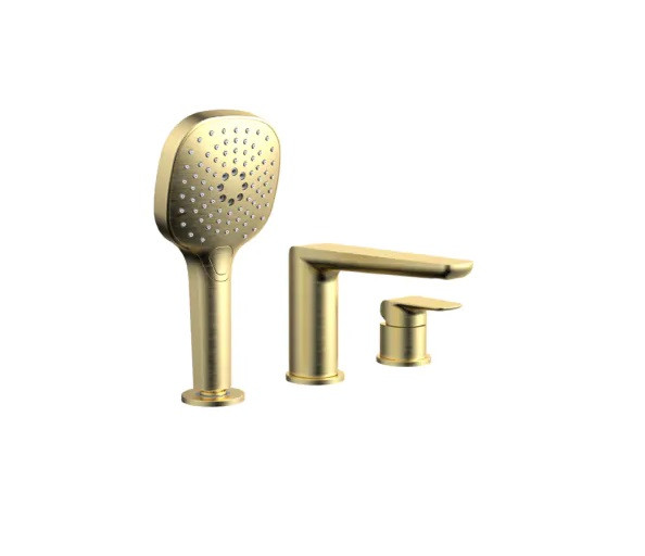 Excellent Clever 2.0 bateria wannowa 3-otworowa złoty szczotkowany AREX.4134GB