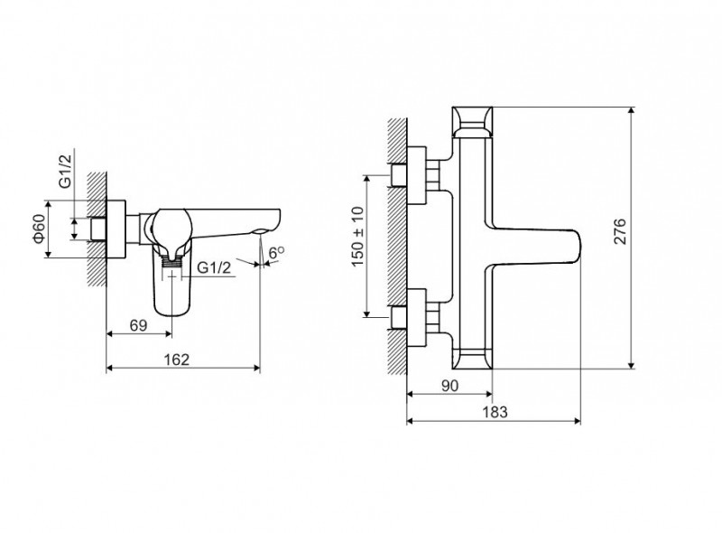 Excellent Clever 2.0 bateria wannowa ścienna chrom AREX.4105CR