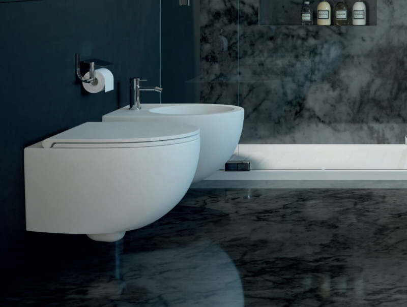 Esedra Bull No-Rim muszla wisząca bezkołnierzowa + deska slim wolnoopadająca biały połysk CESD.WCSBLV + CESD.CWBLRF