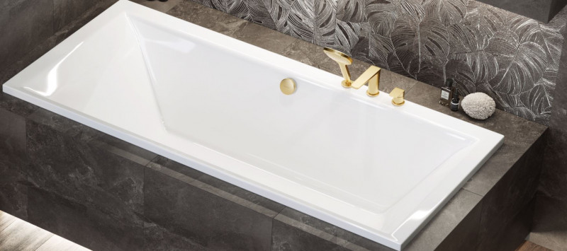 Excellent Clever 2.0 bateria wannowa 3-otworowa złoty szczotkowany AREX.4134GB