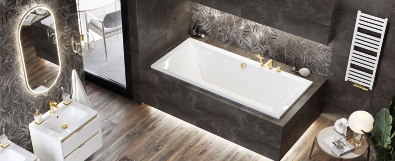 Excellent Clever 2.0 bateria wannowa 3-otworowa złoty szczotkowany AREX.4134GB