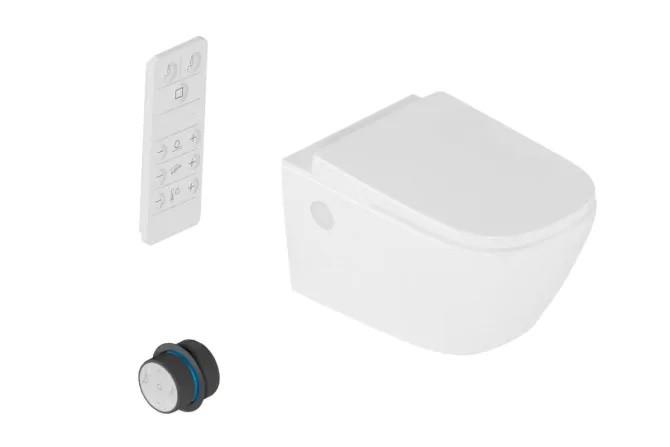 Excellent Dakota 2.0 S2 toaleta myjąca muszla wisząca z deską z funkcją bidetu biały + pilot + pokrętło czarne ZEPR.0124.05