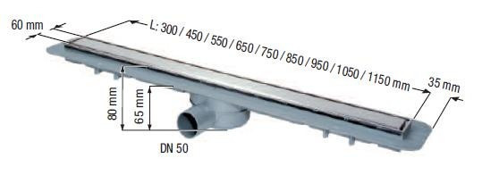 Kessel Linearis Compact odpływ liniowy z matą 95cm 45600.65M