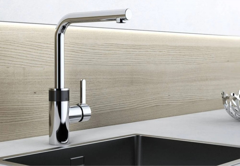 Kludi E-Go L-Line elektroniczna bateria kuchenna zasilanie bateryjne 6V chrom 422300575