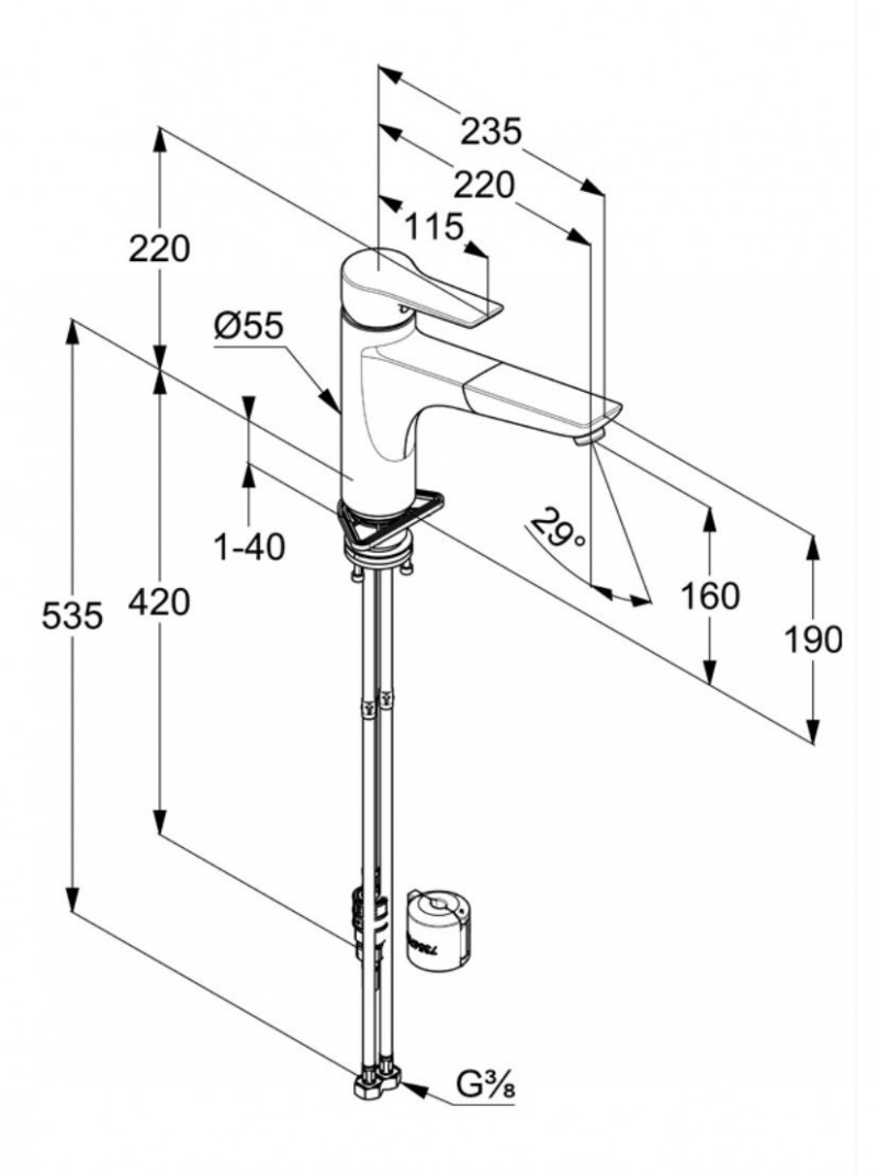 Kludi MIX bateria kuchenna zlewozmywakowa z wyciąganą wylewką chrom 329430575