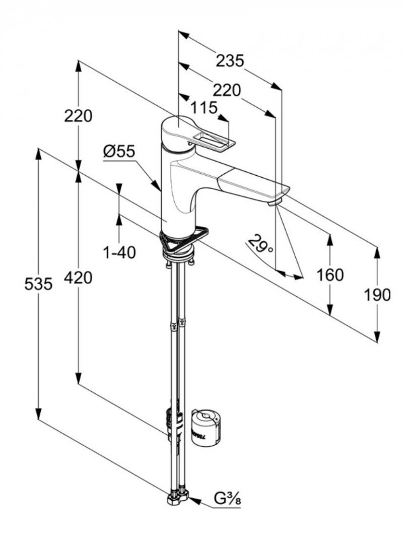 Kludi MIX bateria kuchenna zlewozmywakowa z wyciąganą wylewką chrom 329430562